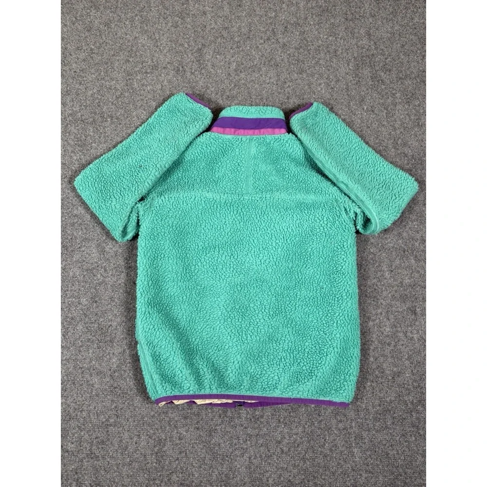 Vintage Patagonia Retro-X Deep Pile Fleece Jacket Girls Kids Sz M 10 Youth Teal